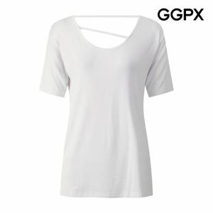 [GGPX] 스쿱넥 사선 트임 티셔츠 (GQ3TS024F)