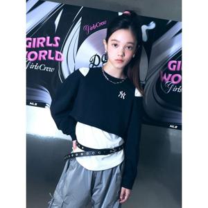 MLB키즈 스트릿 베이직 여아 레이어드 맨투맨 (7FMTB23550BKS)