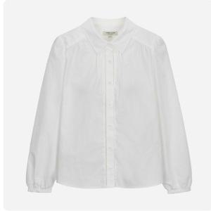 (T256MBL133W)플라워자수 셔츠형 블라우스