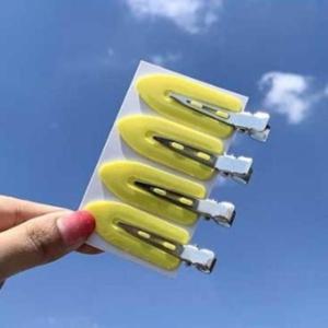 헤어액세서리 메이크업용 앞머리 사이드 옐로우 헤어핀4P세트