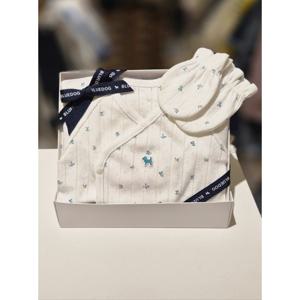 [블루독베이비] 26SS봄신상 (MN)리프플라워배내저고리손싸개2종 (14617000002008) 1461700000