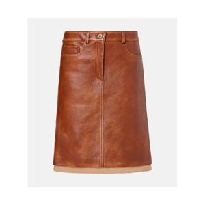 미우미우 레더 미디 스커트 P01069699