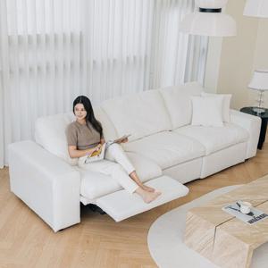 노르 4인용 아쿠아텍스 패브릭 전동 구스 리클라이너 소파 AKP81