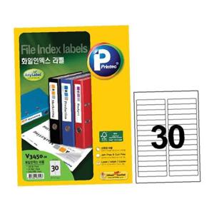 프린텍 V3450-20 화일인덱스라벨 30칸20매