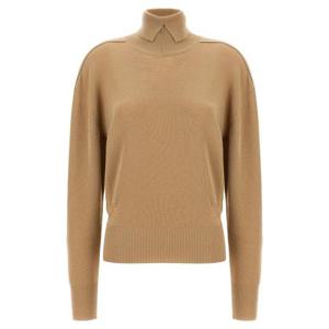 버버리 스플릿 터틀넥 라인 울 스웨터 8095115FLAX