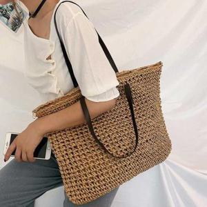 [패션] 밀짚 숄더백 넉넉한 수납가방 여름 베이직 여행가방
