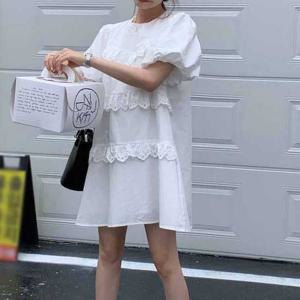 슈팅스타 / 캉캉 레이스 퍼프소매 사랑스러운 원피스 2504155