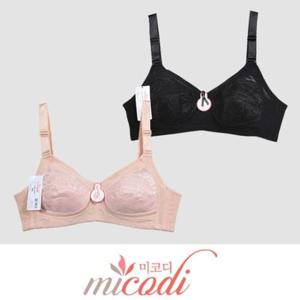 노와이어브라 (미코디)편안한 플라워 노몰드 풀컵 노와이어 C컵브라