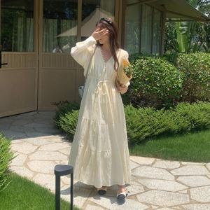 슈팅스타 / 브이넥 단추 포인트 레이스 원피스 262779