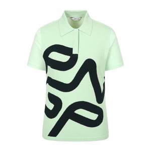 [핑골프](사은품증정) 여성 니트 믹스 로고 카라 반팔 티셔츠 (121E2TO482_MT)