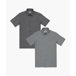 [피에르가르뎅]트윌 멜란지 프린트 노멀핏 셔츠 PQWS2604_KG