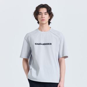 남성 메쉬 스트링 라운드 반팔 우븐탑 라이트그레이