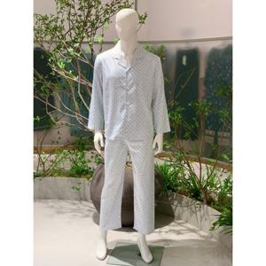 (VPA3815M)부드러운 실크필 별 달나염 남성 파자마 잠옷 상하 세트 신혼 추천