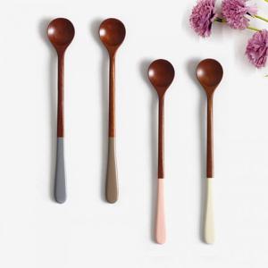 [박씨상방] (4종)파스텔컬러 옻칠나무 원형롱스푼세트