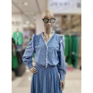 제시뉴욕 세이브존04 프릴디테일 데님 블라우스 AEM5DB5330DB