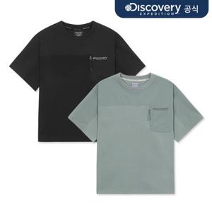 [디스커버리] 키즈 프레시벤트 전면포켓 하이브리드 반팔티셔츠 2종 택1 DKRS82053-SET
