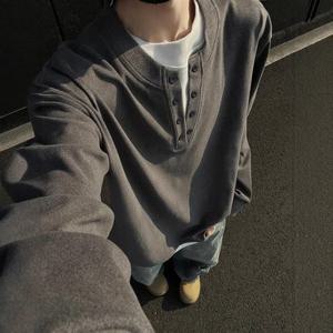 제로투올샵2 / 남자 헨리넥 긴팔티 레이어드 스타일 블랙 m