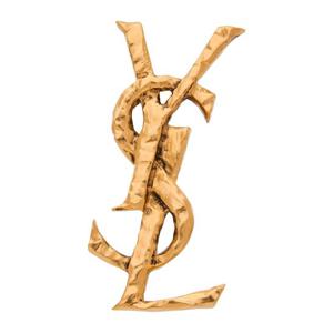 생로랑 골드톤 텍스처 피니시 클립온 귀걸이 833828 Y1614 8060