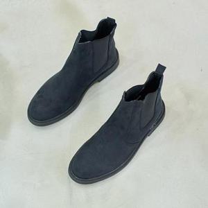 [라일리] Rly 국내제작 스웨이드 양밴드 첼시 남성 앵클 통굽 부츠