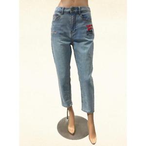 [지프]여성 캐주얼 배기핏 오픈오비 자수 데님 팬츠 청바지 JP2DPF711