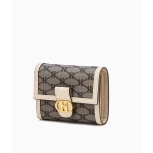 [헤지스ACC] 아이보리 시그니처 패턴 반지갑 HIWA5E878IV