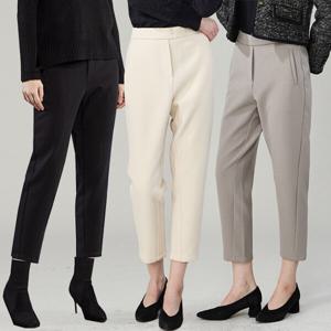 [로코엘라][로코엘라] 브루 세미배기 크롭핏 여성 기모 슬랙스