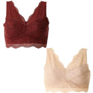 2종택1(85-105)압박감 없이 편안한 여성 브라런닝 레이스브라렛WLGB190R