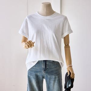 [한정수량] [커스텀에이블] 베이직 슬라브 반팔 티셔츠_T2504TS018B