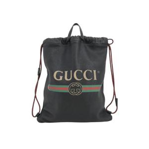 구찌 로고 드로우스트링 백팩 블랙 495477-0GCBT-8163