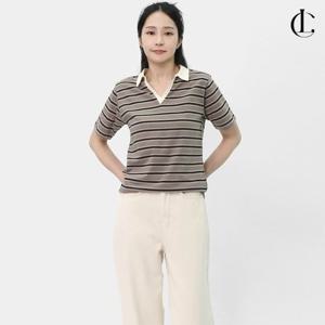 엘케이트 여자 카라 반팔티 여름 스트라이프 티셔츠 LCR114