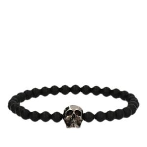 알렉산더맥퀸 블랙 비즈 스컬 팔찌 7069791AAIX 1010