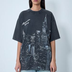 26 SS 알렉산더 왕 로고 오버사이즈 그래픽 프린팅 티셔츠 블랙 UCC3251843 011