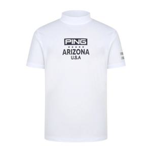 [핑]남성  반목  하이넥  반팔 티셔츠   111E2TR412_WH