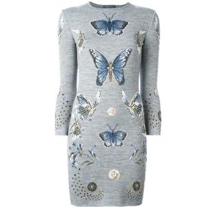 26 SS Alexander McQueen 버터플라이 자카드 니트 드레스 445430Q1VZW TP442617534