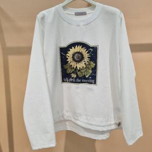 라티움 HC34 국내생산 부드럽고 신축성좋은 앞밑단스트링 해바라기 여성 가을티셔츠 T2533ts15