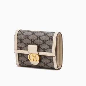 [헤지스ACC] 아이보리 시그니처 패턴 반지갑 HIWA6E878IV