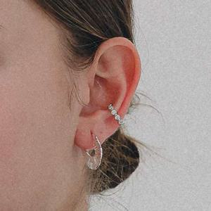 제이로렌 화이트큐빅 라운드 실버 이어커프 M04075