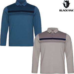 블랙야크 남성 스트라이프 카라 긴팔티 1BYKTSV002