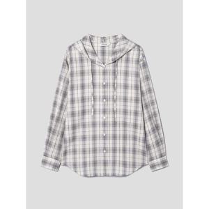 (356264SM80) [에잇세컨즈] 체크 후드 셔츠  아이보리