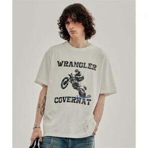 커버낫 [커버낫X랭글러] 모터사이클 피그먼트 티셔츠 화이트 394406