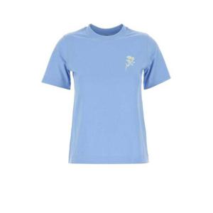 26 SS 버버리 로고 프린트 크루넥 코튼 퓨어 티셔츠 블루 8102708