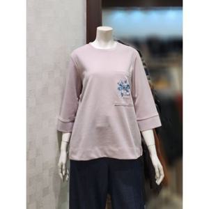 [벨라디터치]MARIOV3G1TS22 7부소매 포켓 티블라우스