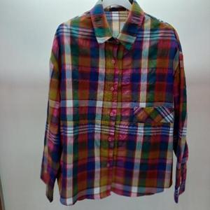 Latium HC06 봄느낌 엉덩이길이 체크 지지미느낌 남방 셔츠블라우스 T2613bl25