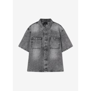 [게스]공용 그레이 워싱 포인트 반팔 셔츠(MQ6D5277_GRY)