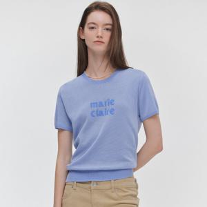 [마리끌레르] [정가69,000원] 타올 로고 반팔 니트(MAGBKN08MSB)