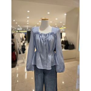 [에이비에프지]프릴넥라인 허리셔링 스퀘어넥 블라우스 AGNA2HB03D