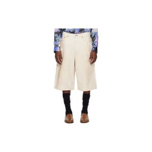 26 SS 아크네 남성 오프 화이트 디스트레스 데님 쇼츠 261129M193016