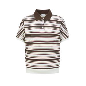 헤지스 여성 26SS 아이코닉 루즈핏 돌먼 반팔 피케 티셔츠 카키 멀티스트라이프 HSTS6BC34K2