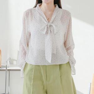 [강물처럼]아이우먼 리본카라잔꽃블라우스 WBX352M603 빅사이즈
