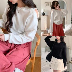 [강물처럼]위쉬몰 BU 원오프숄더크롭맨투맨(X370H603) 빅사이즈